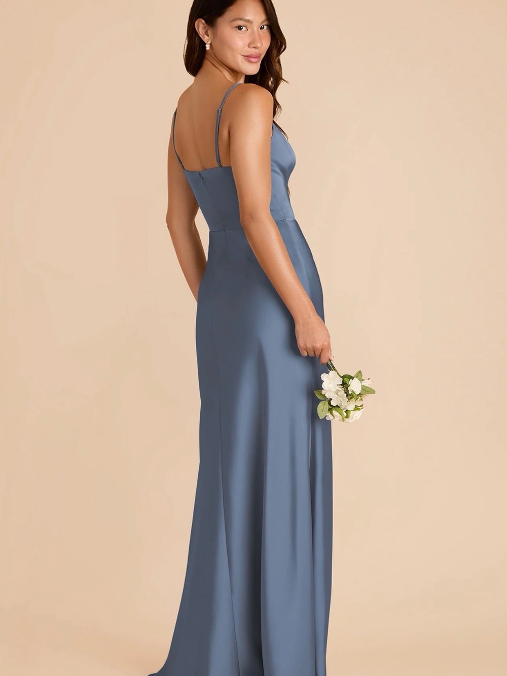 Theresa Dress
Matte Satin French Blue - Birdy Grey